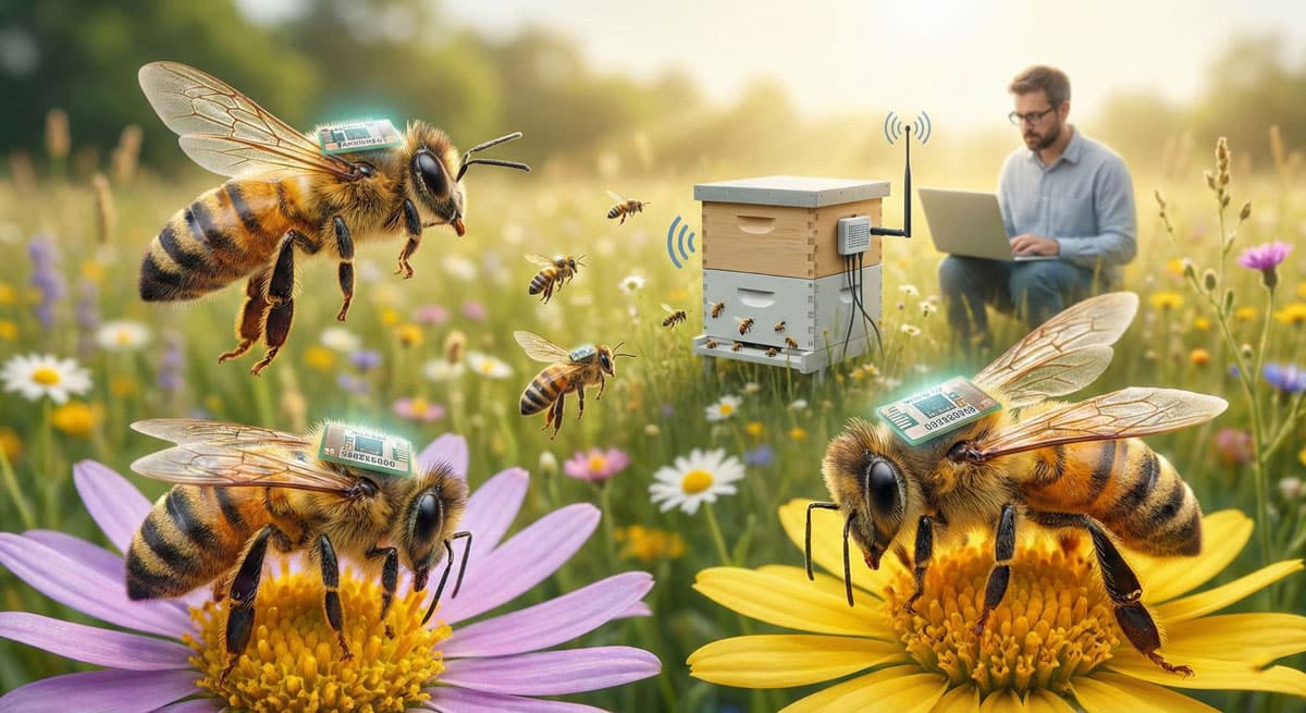 Suivi d'abeilles désorientée par les insecticides.